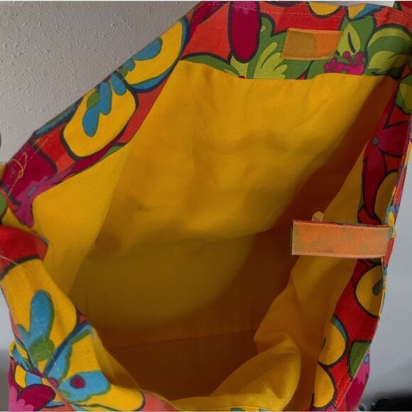 🔥Clearance Bundle 10 for $25  Canvas Tote Bag w/ Bright Tropical Floral Print - Picture 3 of 12